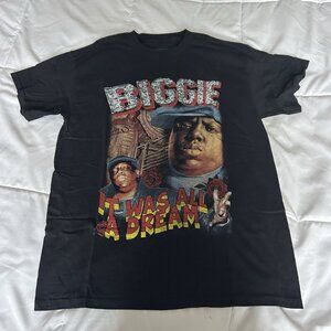 Biggie Smalls Mens Medium Black T Shirt Graphic Tee Hip Hop Notorious BIG